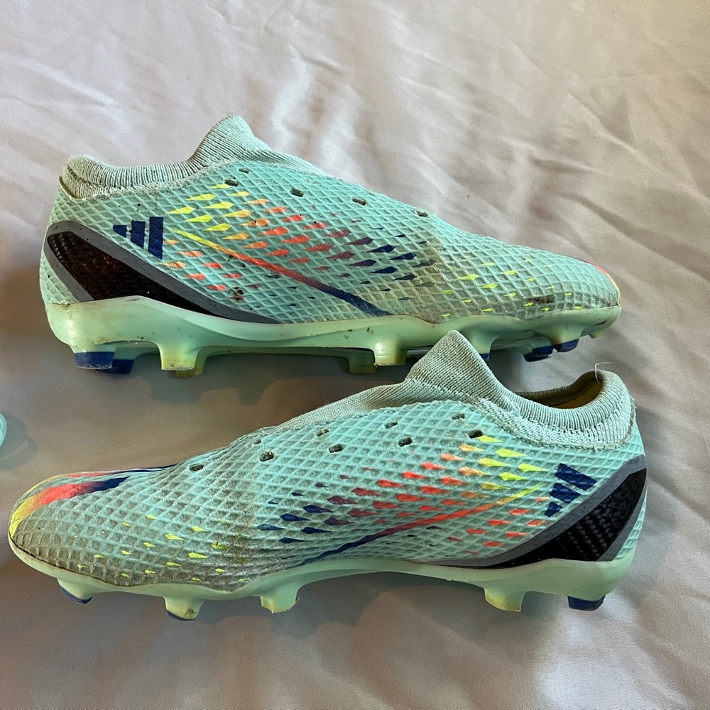 Adidas Soccer Cleats Aqua with Neon Accents